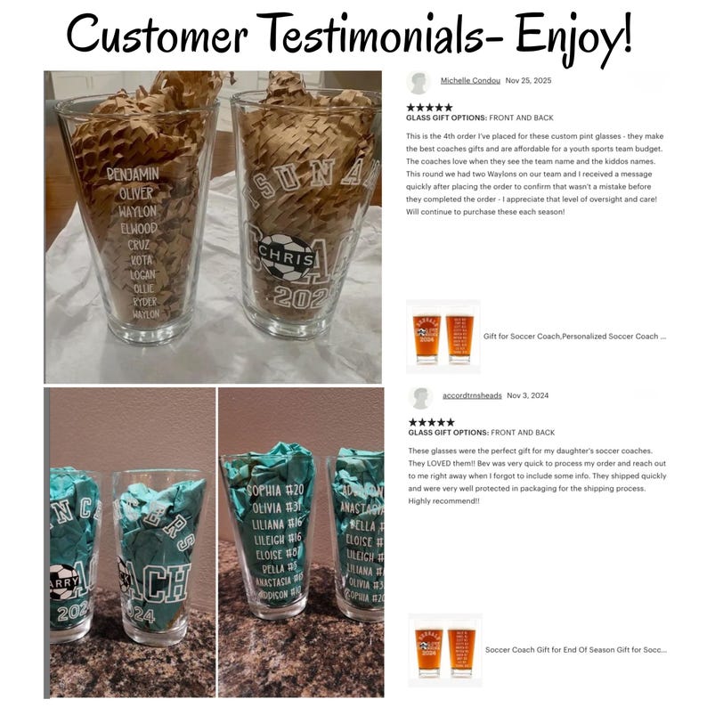 Soccer Coach Personalized Pint Glass – Custom Roster Gift for End of Season image 10