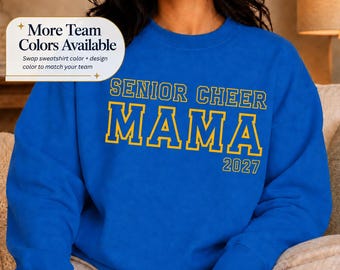 Class of 2027 Cheer Mom, Senior Cheer Mama Shirt, Custom Senior Night Gift For 2027 Mom Sweatshirt