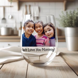 Photo Gift For Mom, Gifts For Mom, Wine Glass For Mom, Photo Picture Gift,Mom Glass,Mom Glass Can,Personalized Mothers Day Gift,Gift For Mum