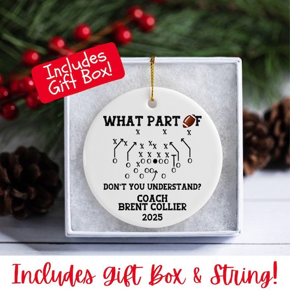 Football Coach Ornament,Gift for Football Coach Gift,Personalized Football Ornament,Personalized Ornament,Custom Ornament for Football coach
