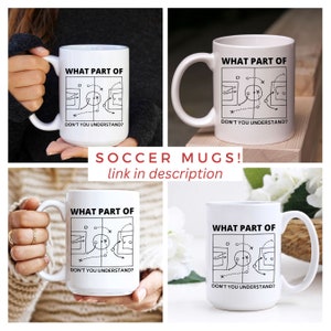 This is a picture of a soccer mug that is a gift for a soccer coach or a gift for a soccer dad.