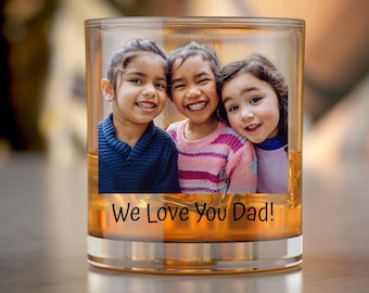 Personalized Whiskey Glass with Photo for Dad