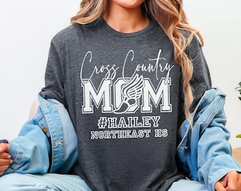 Cross Country Mom Shirt, XC Mom T Shirt, Custom Runner Mom Gift, Athlete Name Shirt, Personalized Cross Country Mom Tee