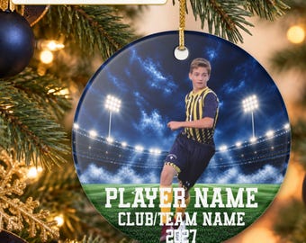 Soccer Team Gift Ornament with Player Photo Name Number School Year, Soccer Team Order Senior Night Banquet Gifts
