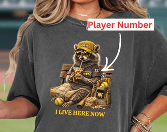 Softball Mom Shirt I Live Here Now Tee, Funny Sports Mom Shirt Comfort Colors® 1717