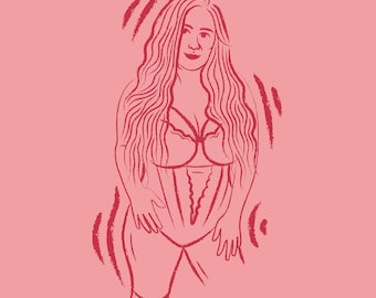 Body Positive Custom Portrait | Personalised Digital Portrait Sketch | Minimalist Line Drawing | Custom Art