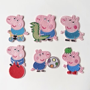 Iron On Patch, Embroidered Patch, Applique, Sewing Applique, Clothing Badge, Peppa Pig Patch, Peppa Pig Iron On Patch