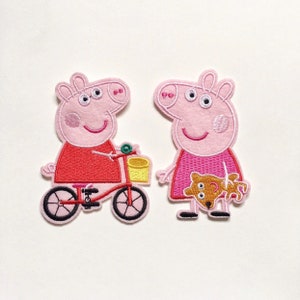 Iron On Patch, Embroidered Patch, Applique, Sewing Applique, Clothing Badge, Peppa Pig Patch, Peppa Pig Iron On Patch