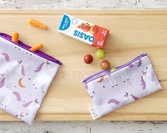 Snack Bag - Purple Unicorns