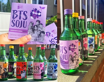 Bangtan SOJU Bottle Sticker Label/ Bangtan Soju sticker label for Army kpop borahae fan/ 방탄소년단 소주