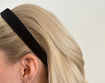 Discounted Black Velvet Headband/Fall Hair Accessories/Slim Plush Headband/Comfy/Stocking Stuffers/Accessory for Thick Thin Hair/VSCO
