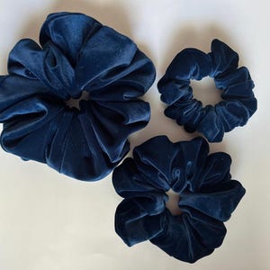 Blue Velvet Extra Large Scrunchie/Free Gift/XL Hair Accessory/VSCO/Hair Tie/Hair Accessories Set/Velour/Oversized/Soft/Black Owned/Luna