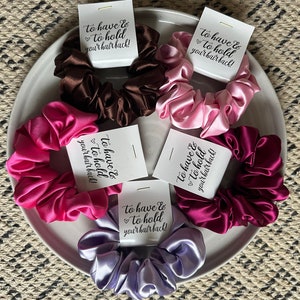 Satin Bridesmaid Proposal Scrunchies | Bridal Gifts | Bachelorette Party Gifts Scrunchies | Gifts For Her | Maid Of Honor | Hair Ties