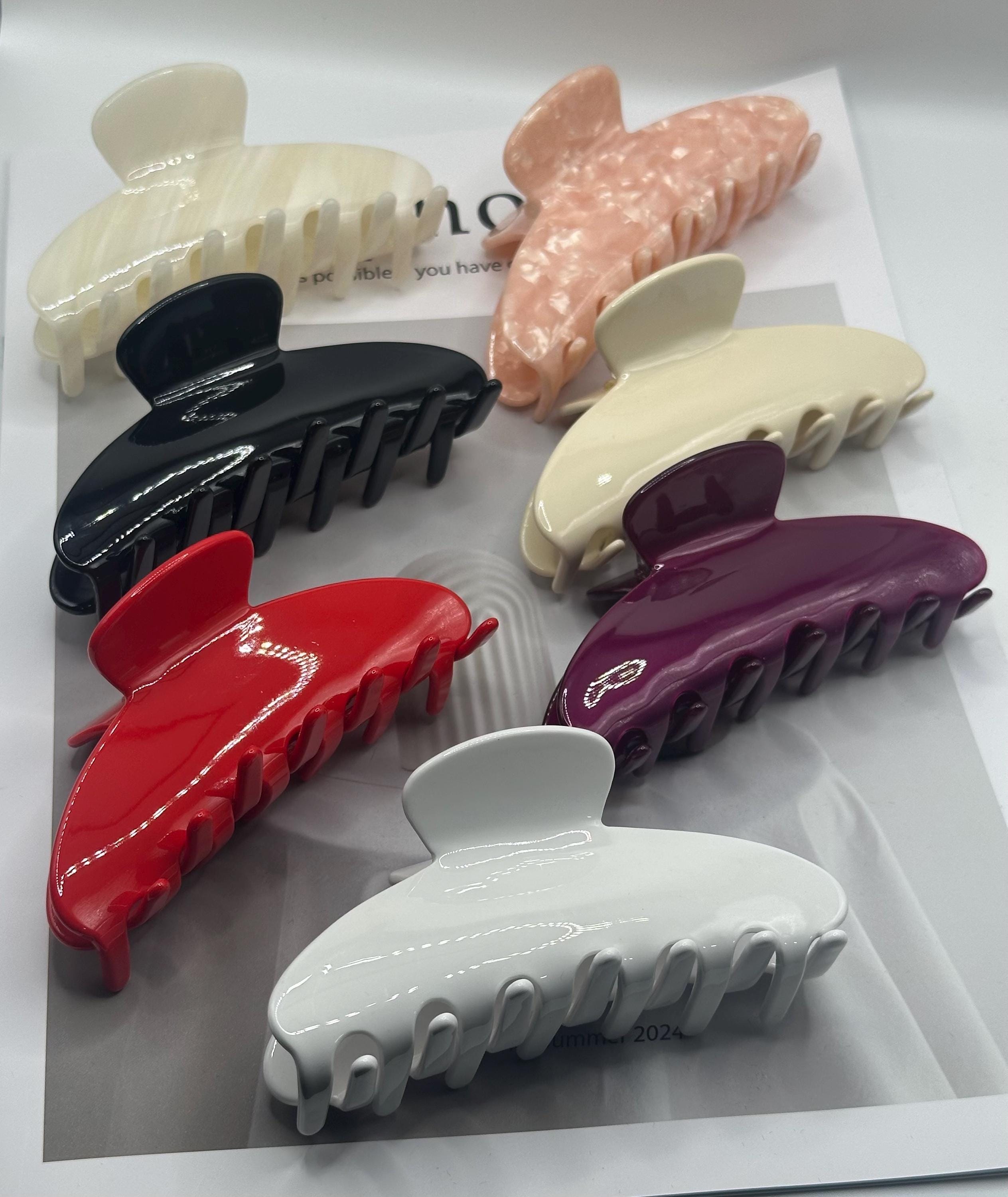 Hair Claw Clip Italian Acetate Large Jaw Hair Accessory for Women & Girls Signature Claw Clip - Shell | VESITIA main image 2