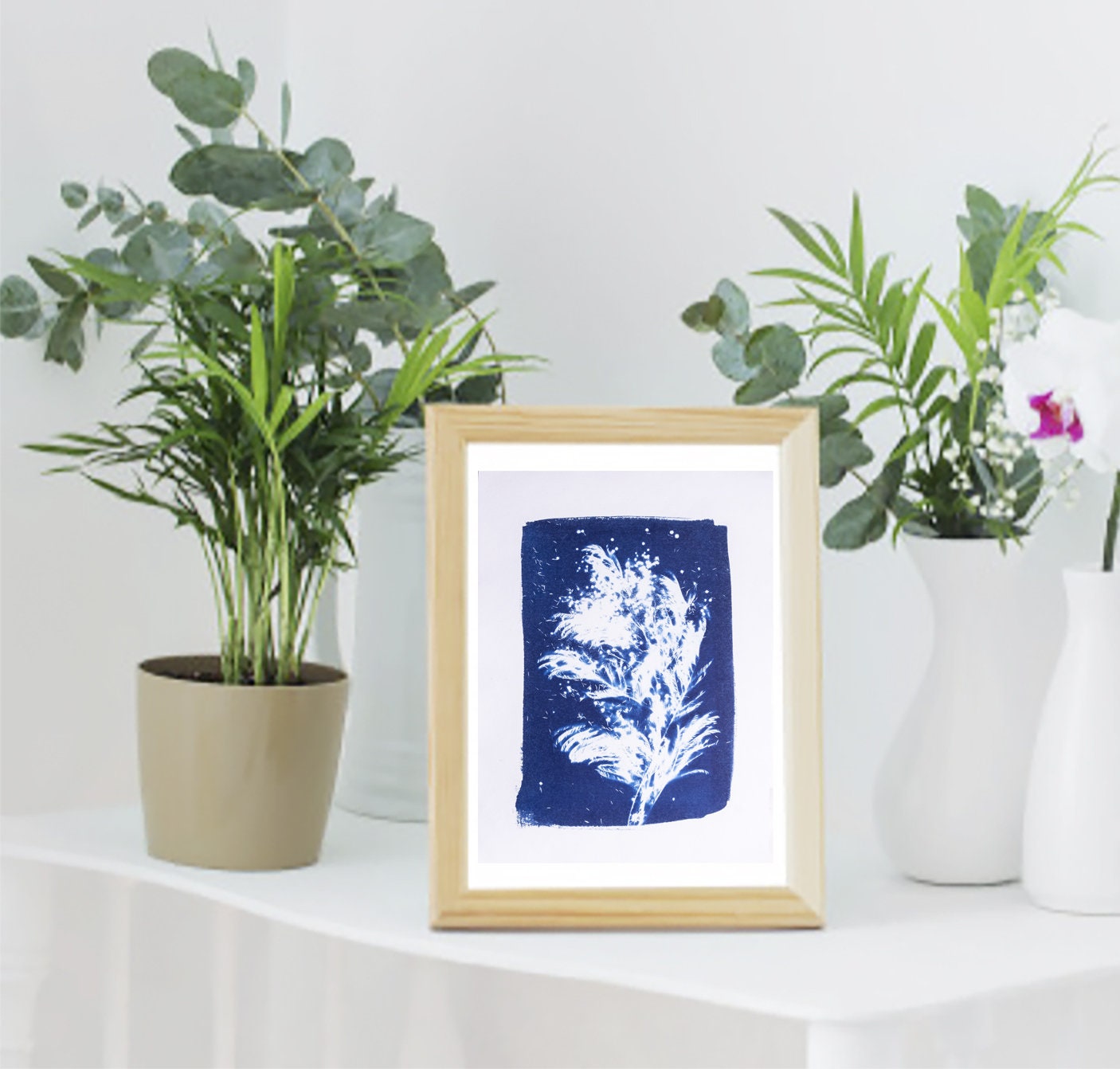 Cyanotype sur Papier en Fibres Naturelles