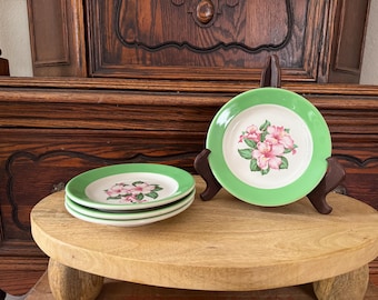 Juego de 4 platos de pan Homer Laughlin Greenbrier Hotel Dorothy Draper de 6,5 pulgadas de diámetro.