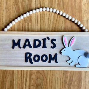 Bunny name sign • Personalized name sign • Rabbit name sign • Bunny sign • Door name sign • Rabbit sign for door • Bunny door sign
