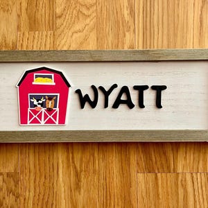 Farm baby name sign • Farm nursery sign • Barn sign baby • Kids door sign • Farm nursery sign baby • Door sign • Sign for nursery