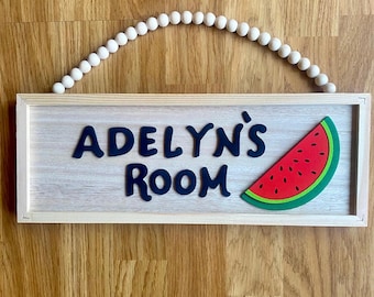 Watermelon name sign • Personalized name sign • Watermelon sign • Watermelon gift • Door name sign • Watermelon decor • Watermelon baby sign