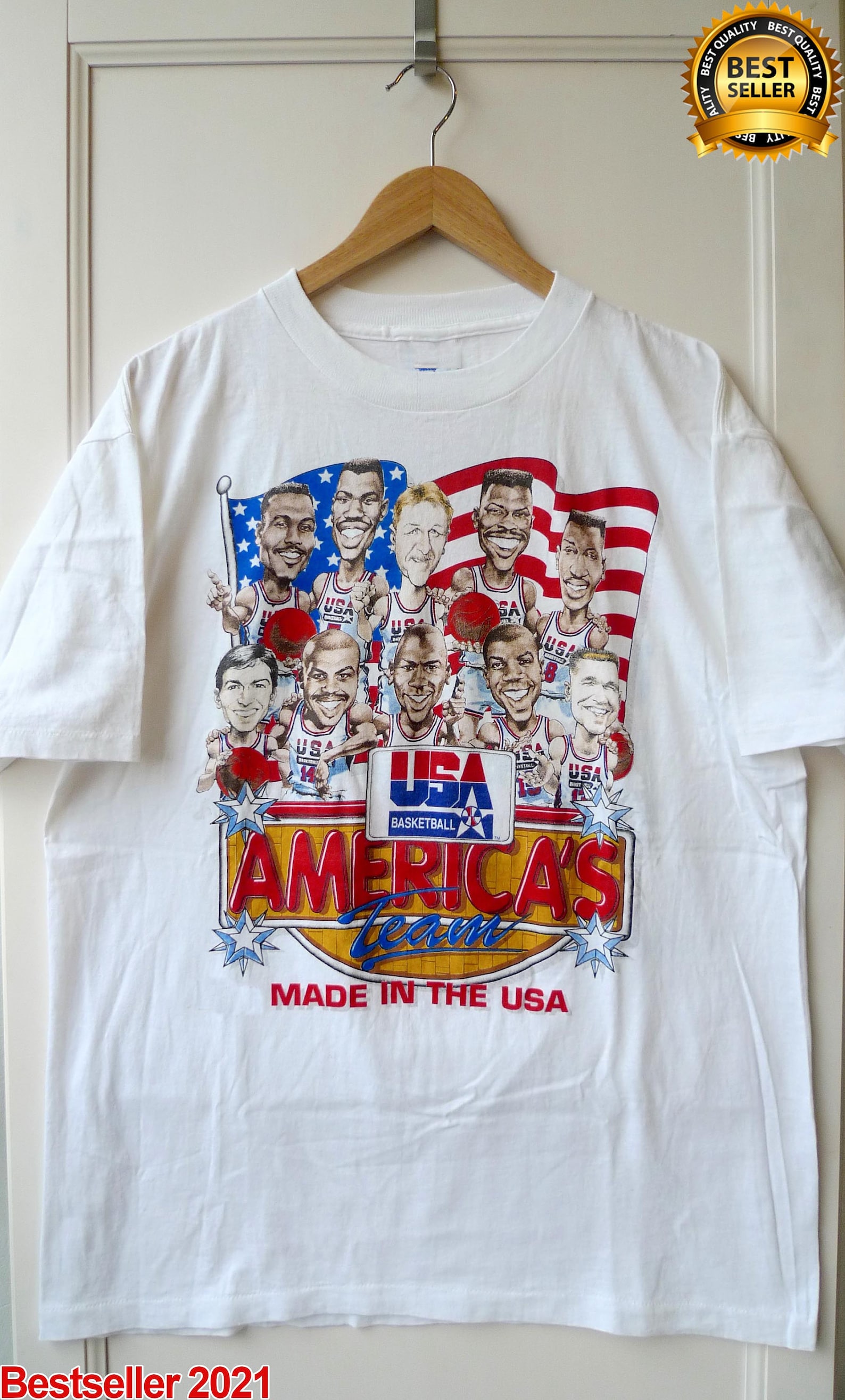 Vintage 1992 USA Dream Team Caricature Shirt NBA Basketball | Etsy
