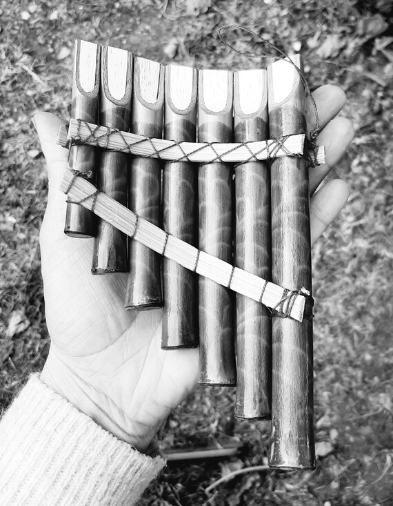 Flauto Di Pan In Bambù Artigianale - Fatto A Mano In Perù Colore Marrone Naturale - Foto 11