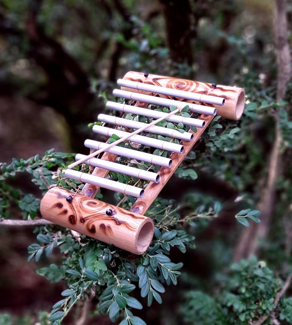 Xilofono In Bambù Naturale Artigianale - Strumento Musicale Con 10 Note E Martello - Foto 11