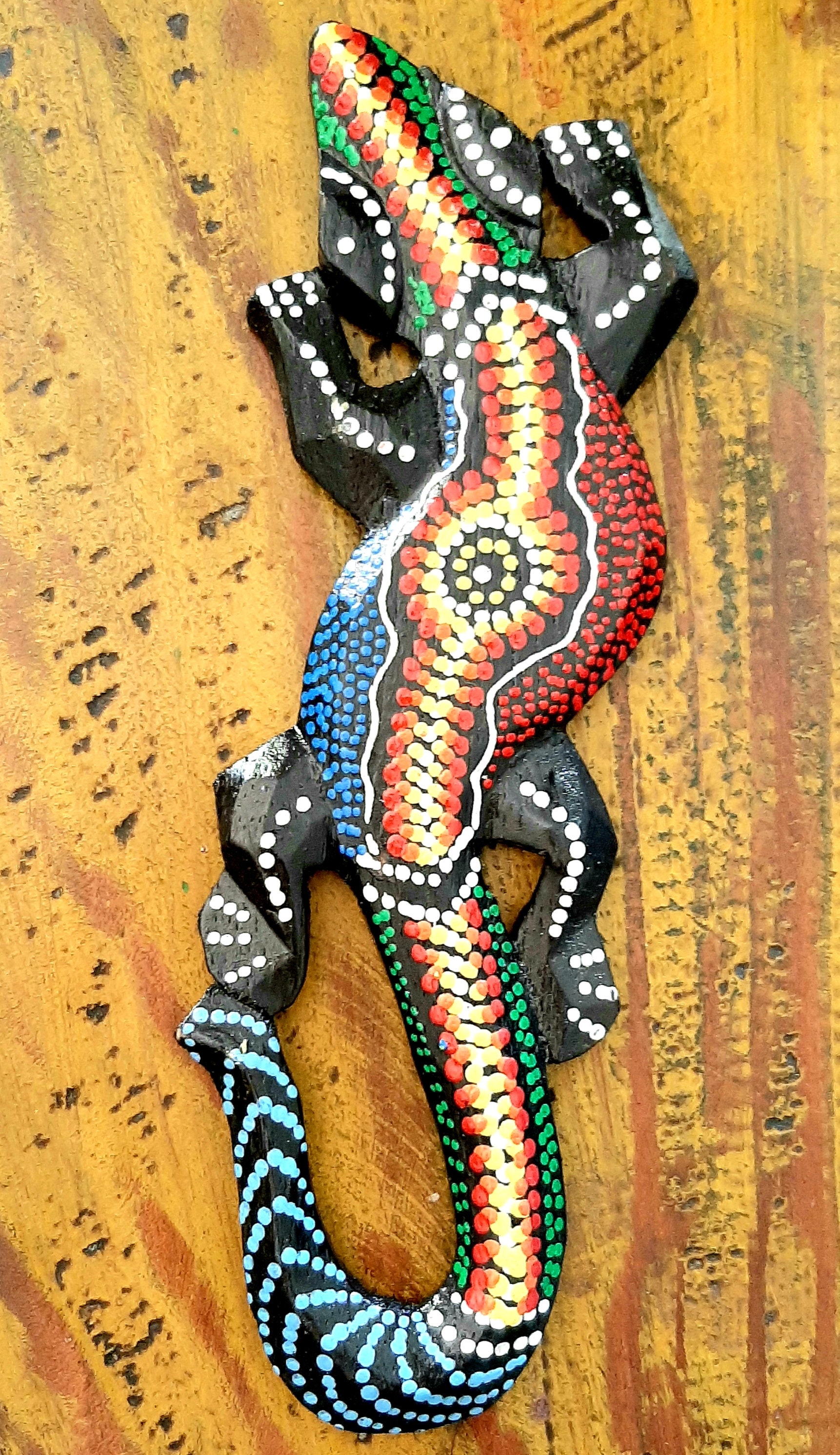 Painted Gecko Wooden Salamander Etsy UK