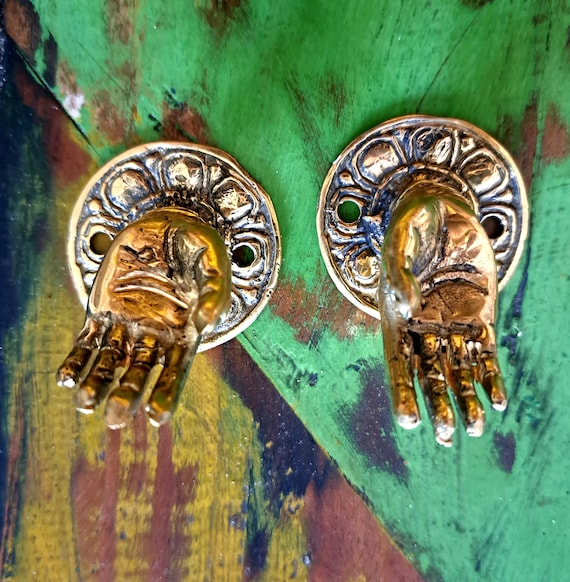 Poignées de porte Bouddha en laiton : poignées Bouddha endormi, lot de 2 - France