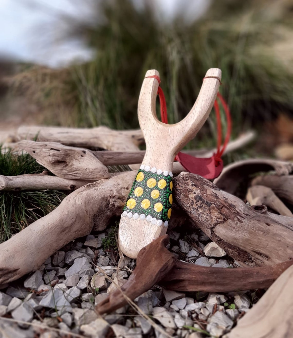 Artisanal Wooden Stone Lance Etsy