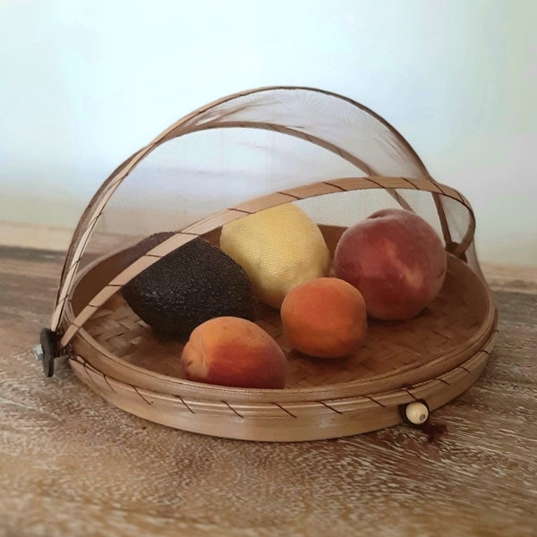 Cloche à fromage fruits Garde manger en bambou 35 cm