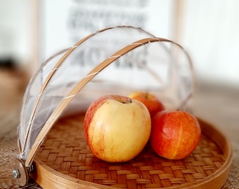 Cloche à fromage 25 cm fruits Garde manger en bambou