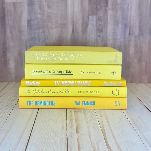Yellow Preppy Decor Bookshelf Accessories Yellow Room Aesthetic Yellow Decoration Hardcover Book Bundle Yellow Canary Gold Home Accent Item