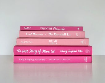 Bridal Shower Pink Decorative Book Bundle Pink Bridal Shower Theme Pink Party Decor Pink Aesthetic Book Stack Hot Pink Magenta Decoration