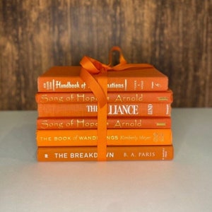 Pumpkin Spice Book Bundle Home Decoration Vibrant Aesthetic Books Complementary Orange Hues DIY Bookshelf Aesthetic Preppy Room Orange Decor