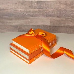 Aesthetic Book Shelf Decor Orange Book Decorate With Books Colorful Bookshelf Aesthetic Gift Book Lover Home Library Design Decorative Book image 4