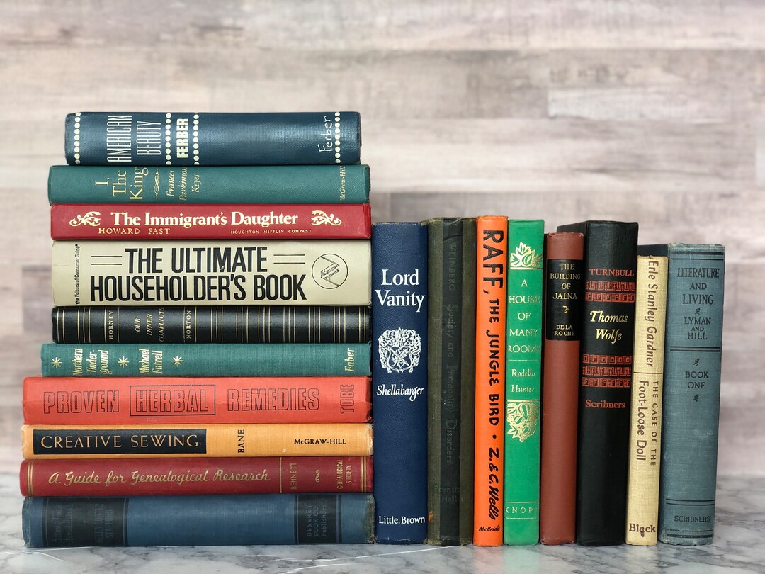 Vintage Decorative Books Antique Decor Bohemian Style Decor Vintage