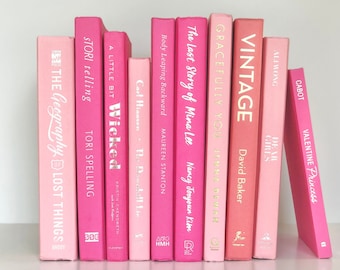 Preppy Decor Pink Aesthetic Book Real Hardcover Pink Books For Decoration Housewarming Gift Book Magenta Fuscia Decor Item Dusty Pink