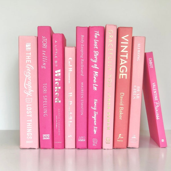 Preppy Decor Pink Aesthetic Book Real Hardcover Pink Books For Decoration Housewarming Gift Book Magenta Fuscia Decor Item Dusty Pink