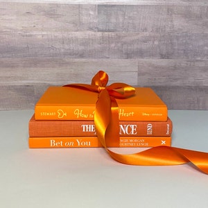 Aesthetic Book Shelf Decor Orange Book Decorate With Books Colorful Bookshelf Aesthetic Gift Book Lover Home Library Design Decorative Book image 6