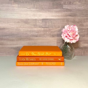 Aesthetic Book Shelf Decor Orange Book Decorate With Books Colorful Bookshelf Aesthetic Gift Book Lover Home Library Design Decorative Book image 9