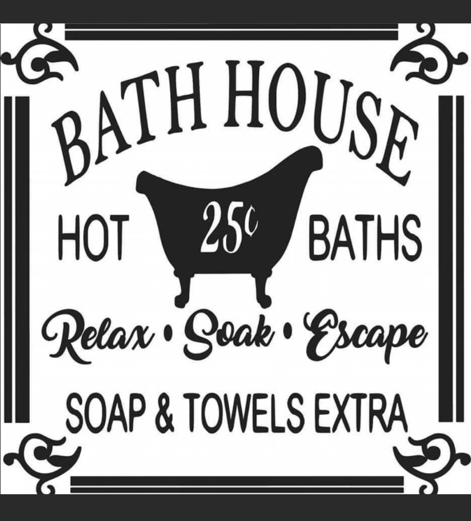 Bathhouse Wood Framed Canvas Sign Etsy