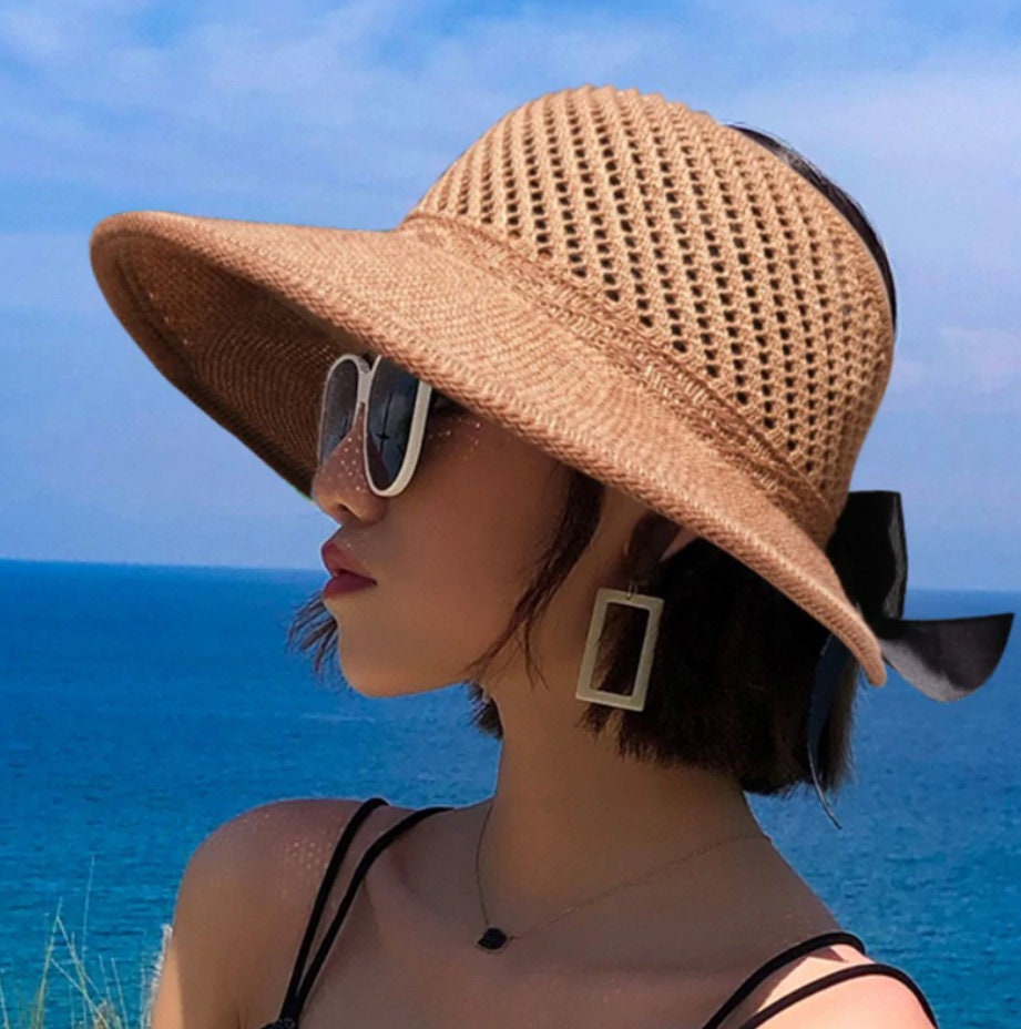 Hat Beach Sun Cap Summer Brim Straw 