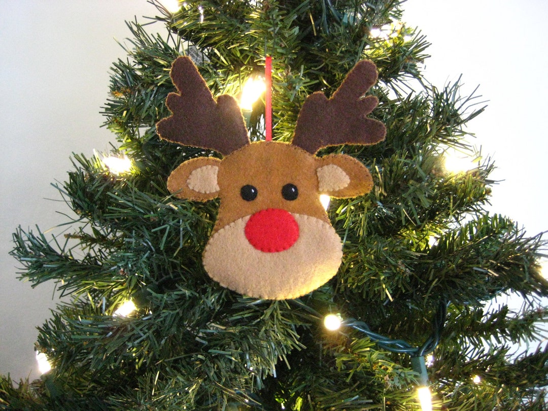 Felt Deer Head Felt Ornament Christmas Ornament Christmas Etsy