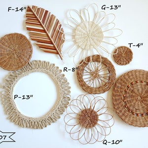 Boho Basket Set Wall Decor, Rattan Wall Decor, Wicker Wall Decor, Boho Home Decor, Woven Wall Baskets, Bohemian Decor, Boho Wall Hanging Set 07