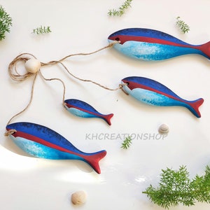 Wood Fish Decoration,Fish Wall Art, Wooden Fish Wall Decor,Nursery Wall Art,Cabin Decor,Nautical Decor,Ocean Kids Room Decor, Seasonal Decor