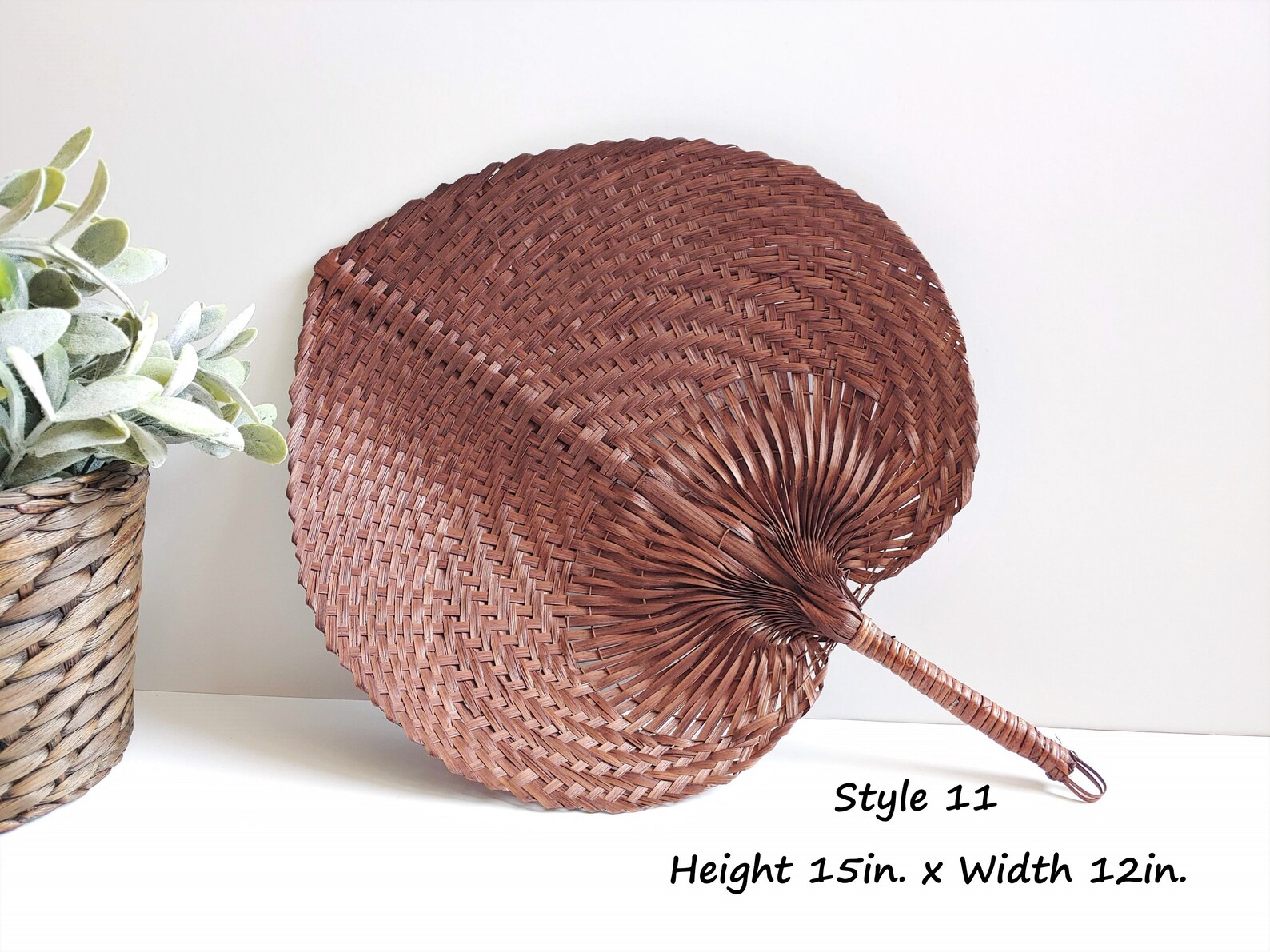 Rattan Fan Wall Decor Tropical Palm Fanshandmade Woven Wall Etsy