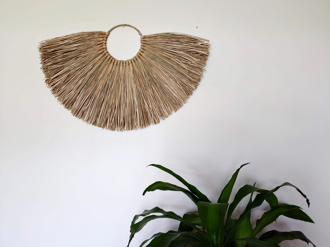 Natural Seagrass Wall Hanging Decor Raffia Wall Decor Boho Etsy