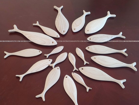 Wooden Fish DIY Craft, Unfinished Wooden Fish Painting Wall Decor