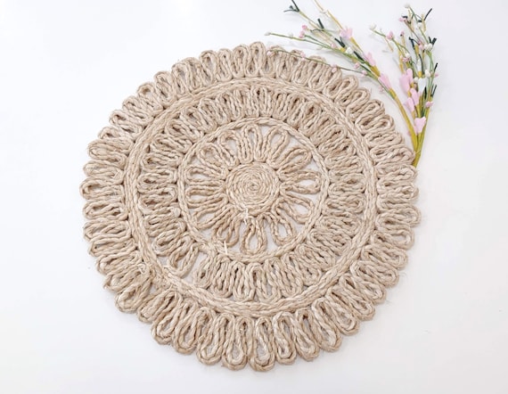 Natural Banana Bark Handwoven Wicker Wall Hanging Decor Raffia Boho Rattan Wall Decor Bohemian Home Decor Ethnic Wall Art Unique Table Decor