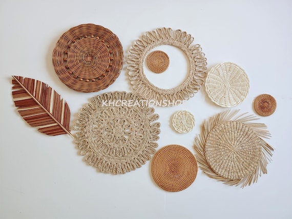Woven wicker wall decor sale